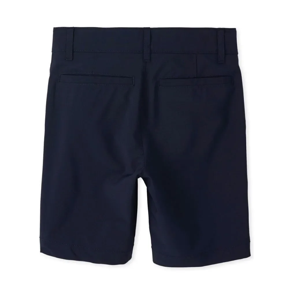 The Children's Place Boys Uniform Quick Dry Chino Shorts New Navy Size 10 Husky